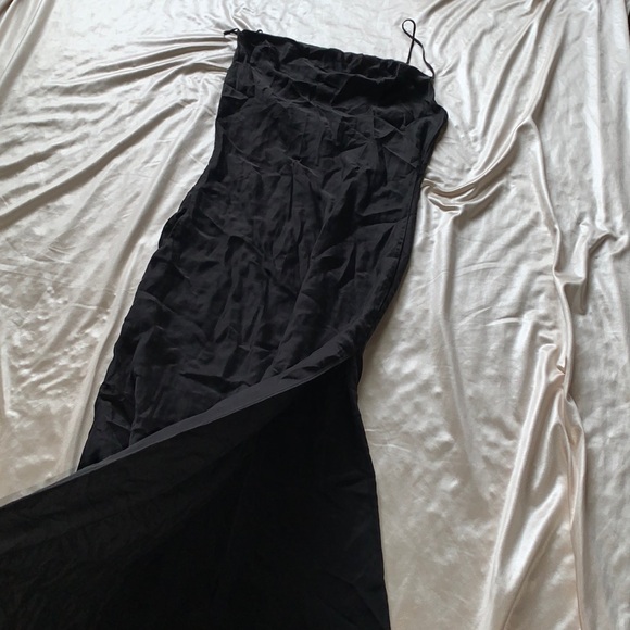 Black Silk Backless Slip Dress / Chemise Size Small Medium| Satin Slip - Picture 2 of 8